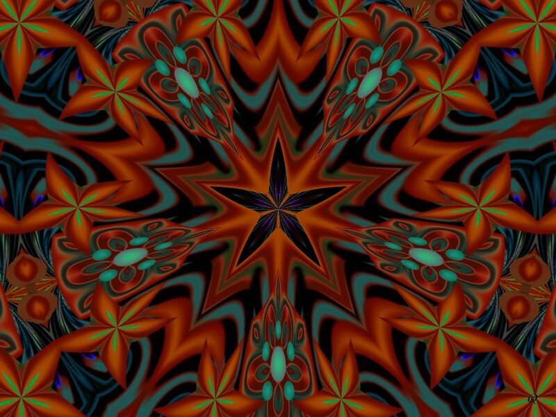 Symmetrical Fractal Pattern — Orange