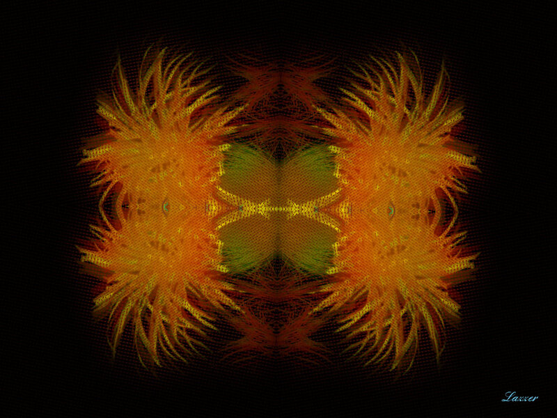 Symmetrical Fractal Pattern — Orange, Vibrant