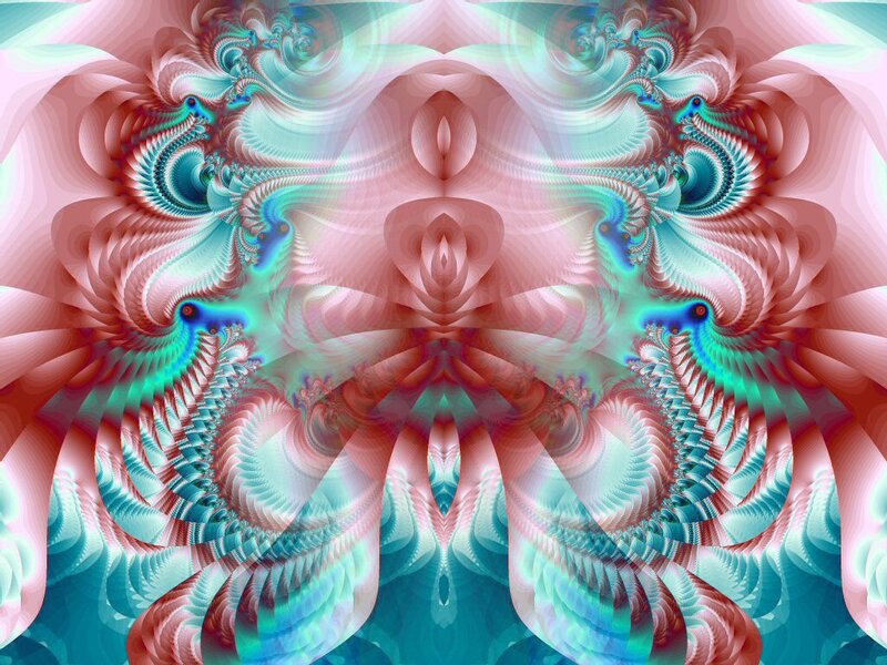 Symmetrical Fractal Pattern — Pink, Hypnotic, Abstract, Spirals