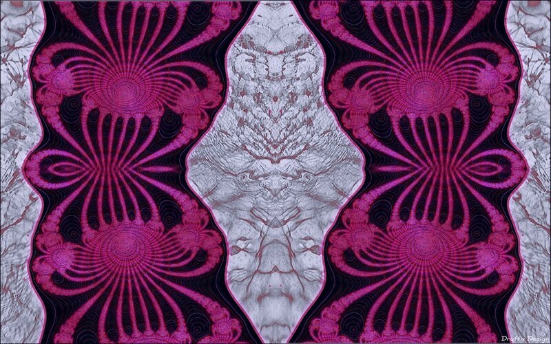 Symmetrical Fractal Pattern — Pink, Hypnotic, Abstract, White