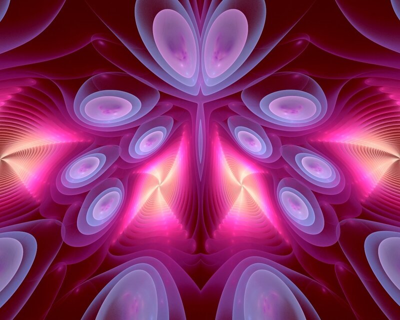 Symmetrical Fractal Pattern — Pink, Hypnotic