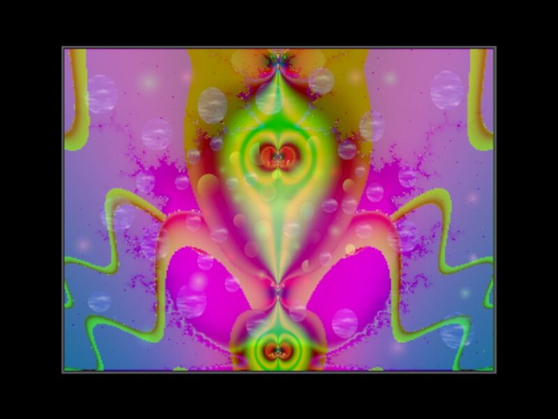 Symmetrical Fractal Pattern — Pink, Vibrant, Abstract, Bubbles