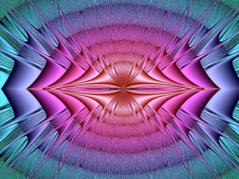 Symmetrical Fractal Pattern — Pink, Vibrant, Abstract