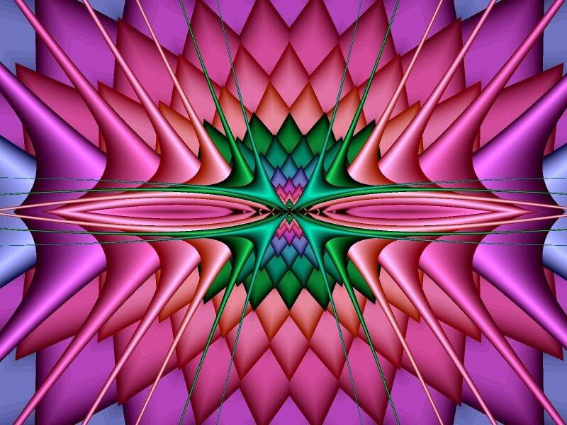 Symmetrical Fractal Pattern — Pink, Vibrant