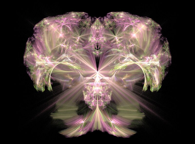 Symmetrical Fractal Pattern — Purple, Ethereal, Abstract, Light Rays