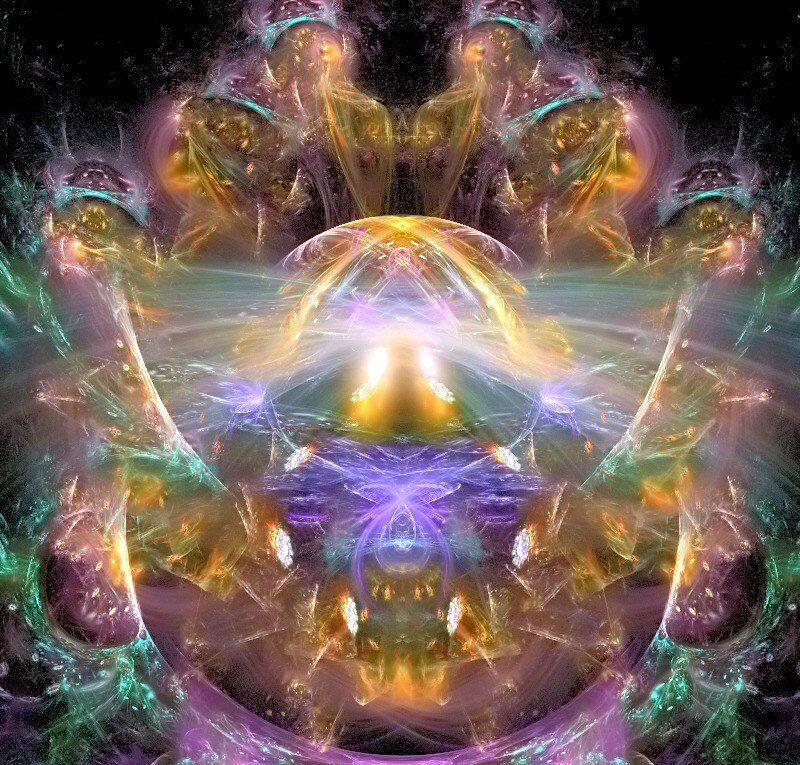 Symmetrical Fractal Pattern — Purple, Ethereal, Abstract, Light