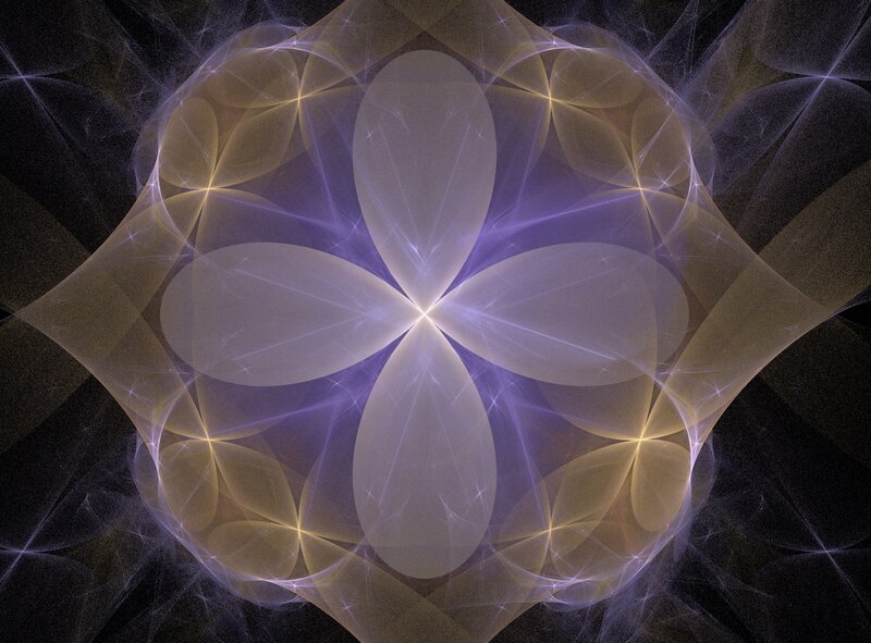 Symmetrical Fractal Pattern — Purple, Ethereal, Abstract