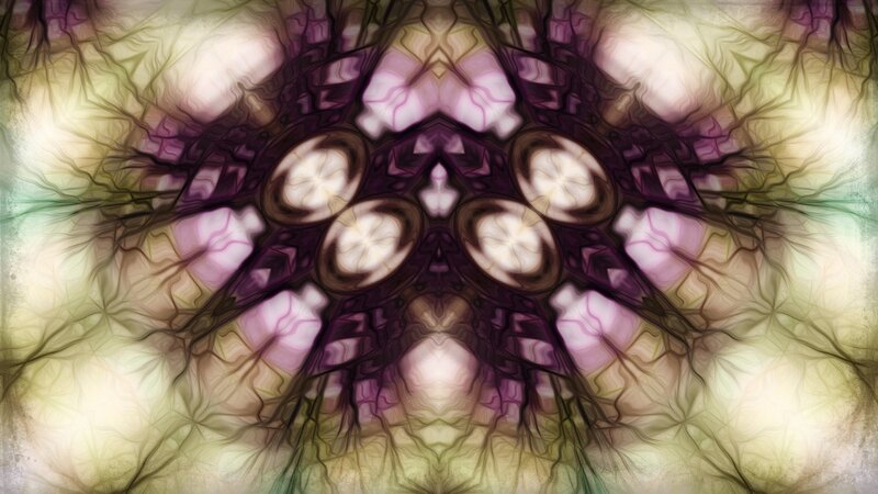 Symmetrical Fractal Pattern — Purple, Hypnotic, Abstract, Circles