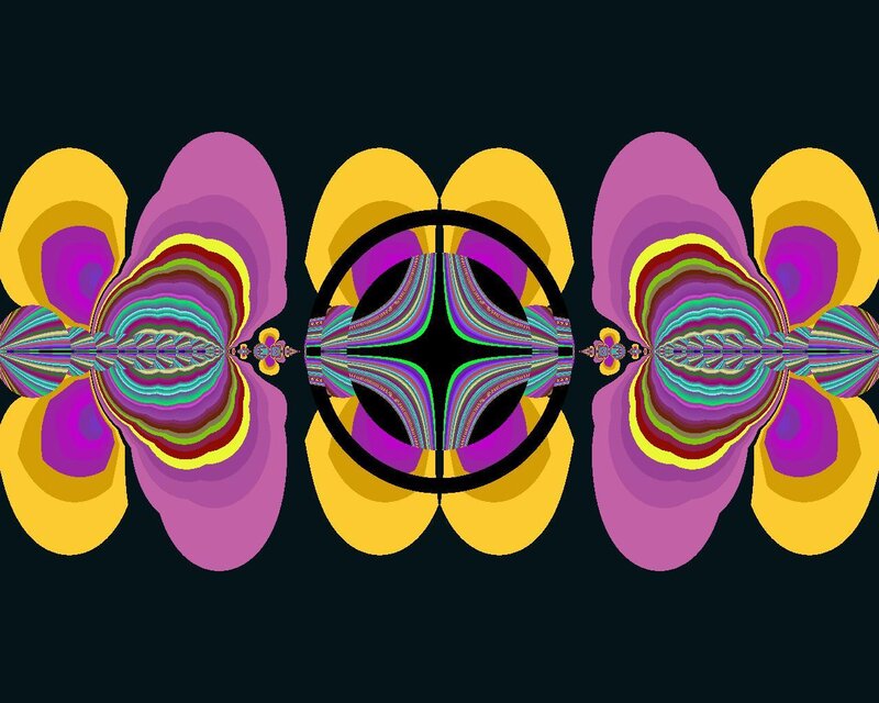 Symmetrical Fractal Pattern — Purple, Hypnotic, Abstract, Flowers
