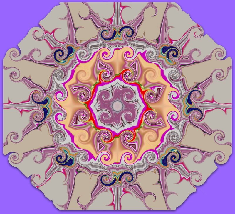Symmetrical Fractal Pattern — Purple, Hypnotic, Abstract, Swirls