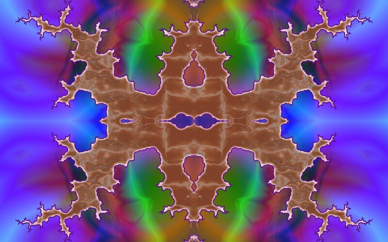 Symmetrical Fractal Pattern — Purple, Hypnotic, Digital Art, Colorful, Abstract