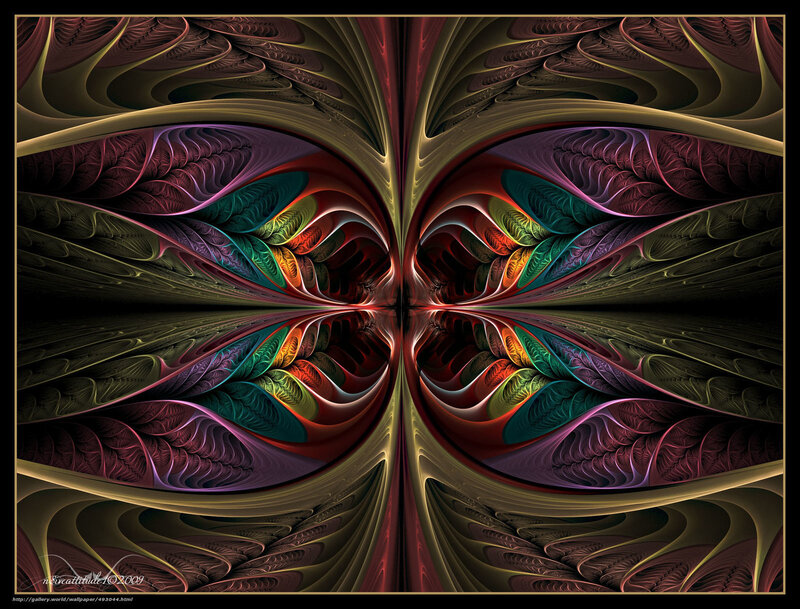 Symmetrical Fractal Pattern — Purple, Hypnotic, Digital Art, Colorful Swirls