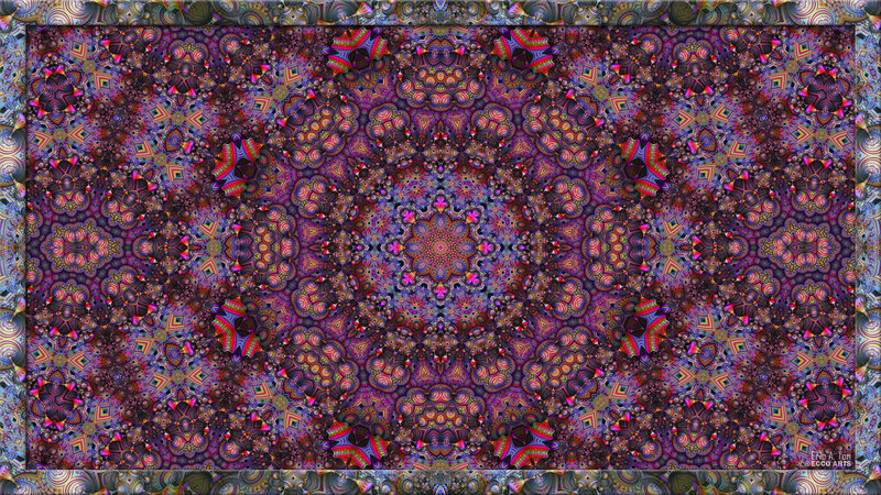 Symmetrical Fractal Pattern — Purple, Hypnotic, Digital Art, Mandala