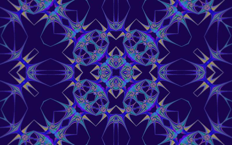 Symmetrical Fractal Pattern — Purple, Hypnotic, Digital Art, Spiral