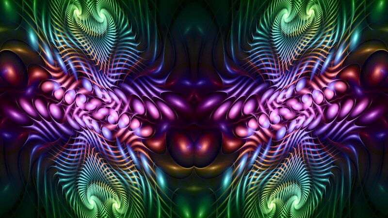 Symmetrical Fractal Pattern — Purple, Hypnotic, Digital Art, Spirals, Swirls