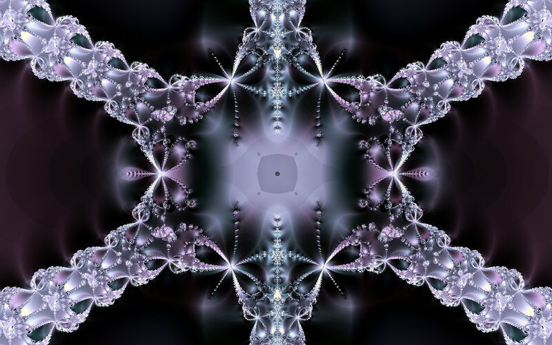 Symmetrical Fractal Pattern — Purple, Hypnotic, Digital Art