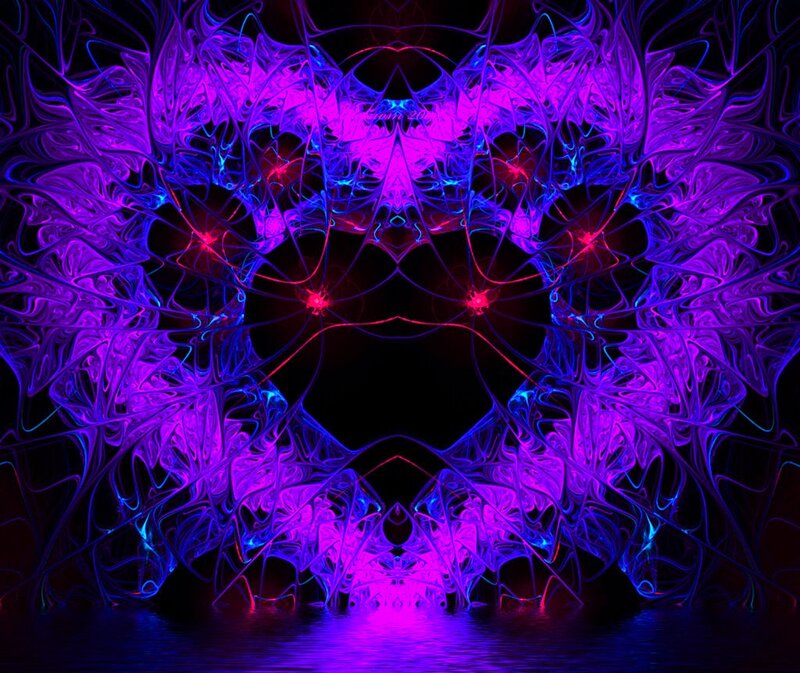 Symmetrical Fractal Pattern — Purple, Hypnotic, Night