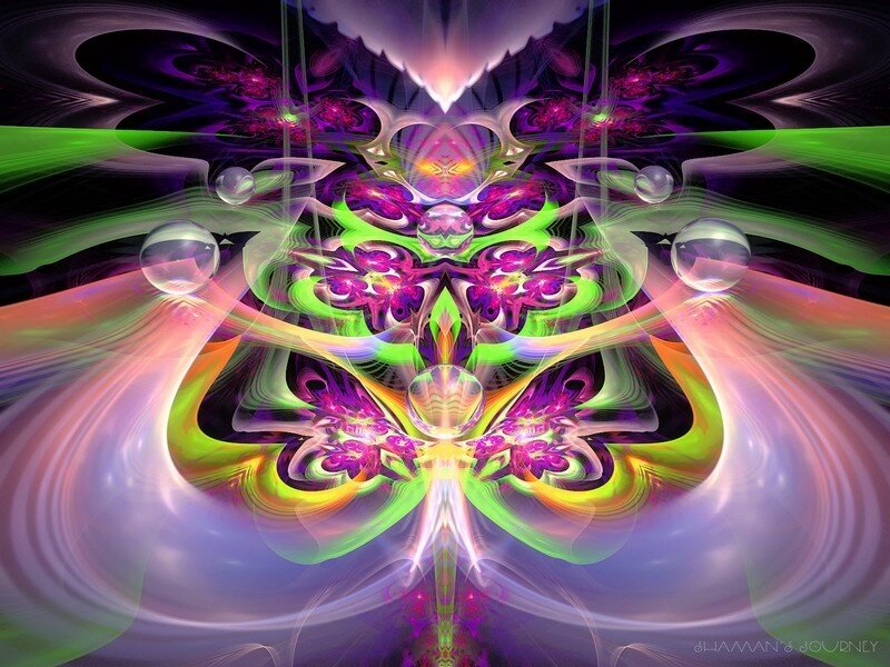 Symmetrical Fractal Pattern — Purple