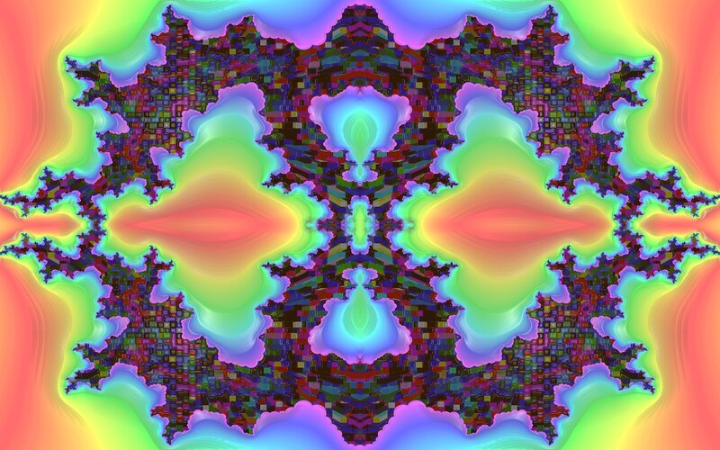 Symmetrical Fractal Pattern — Purple, Vibrant, Abstract, Colorful, Geometric