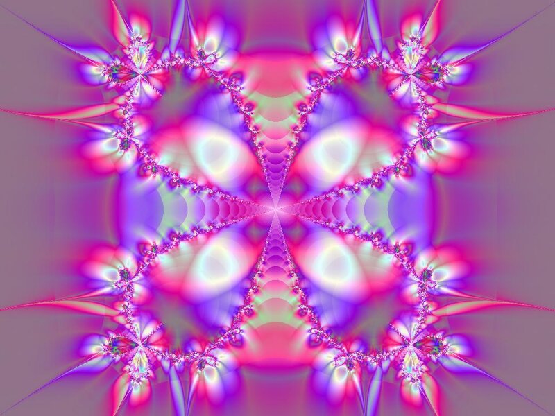 Symmetrical Fractal Pattern — Purple, Vibrant, Abstract