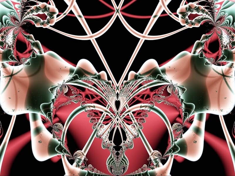 Symmetrical Fractal Pattern — Red, Abstract