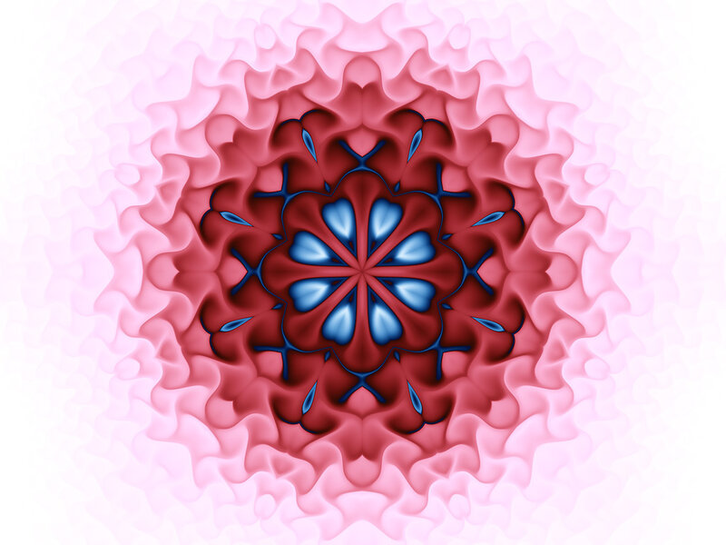 Symmetrical Fractal Pattern — Red, Calm, Abstract