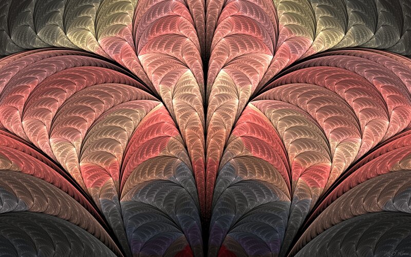 Symmetrical Fractal Pattern — Red, Calm