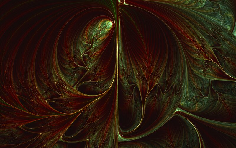 Symmetrical Fractal Pattern — Red, Dark