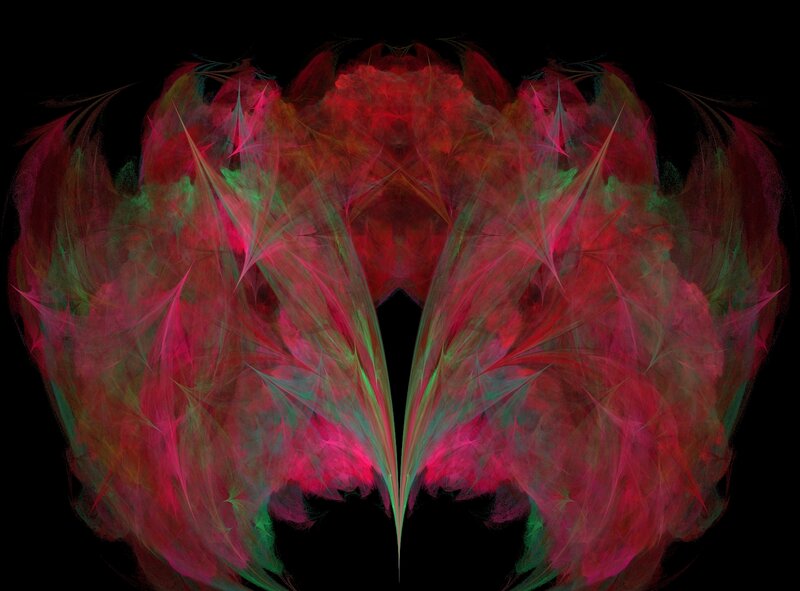 Symmetrical Fractal Pattern — Red, Dramatic