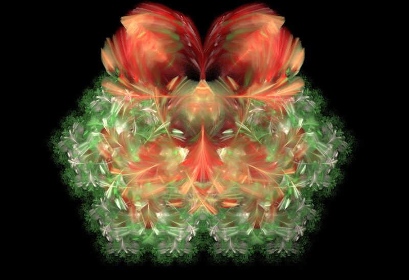 Symmetrical Fractal Pattern — Red, Dynamic