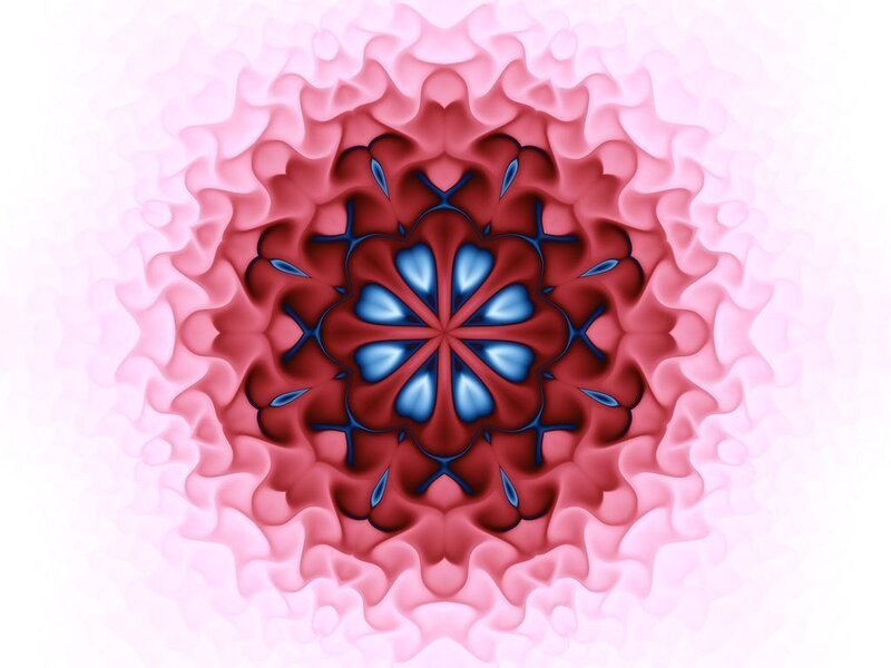 Symmetrical Fractal Pattern — Red, Hypnotic, Abstract