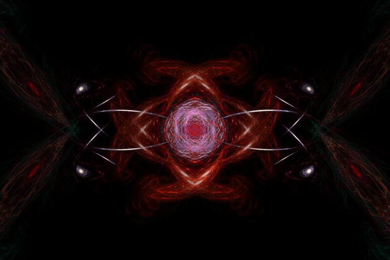 Symmetrical Fractal Pattern — Red, Mystical, Abstract
