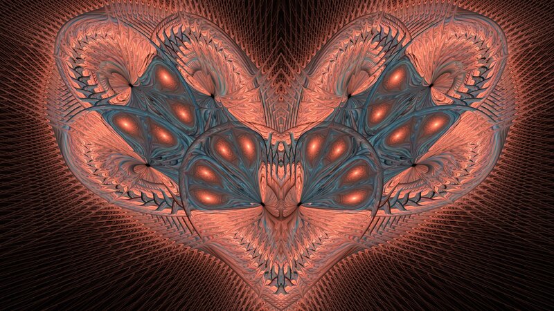 Symmetrical Fractal Pattern — Red, Mystical