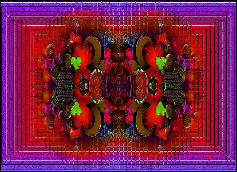 Symmetrical Fractal Pattern — Red, Vibrant