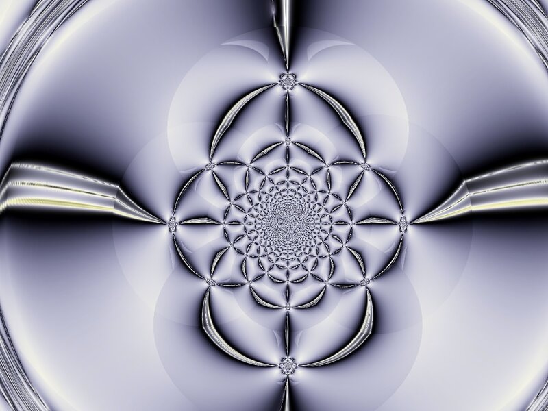 Symmetrical Fractal Pattern — Silver