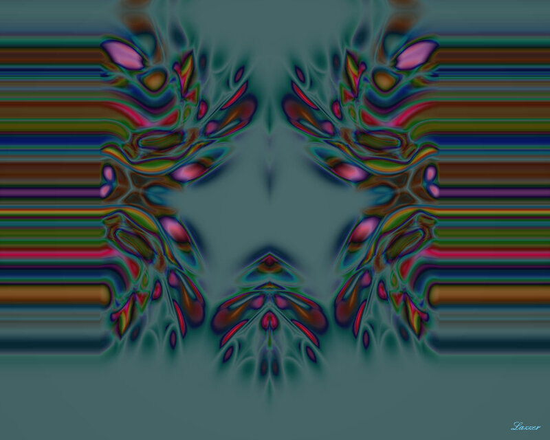 Symmetrical Fractal Pattern — Teal, Hypnotic