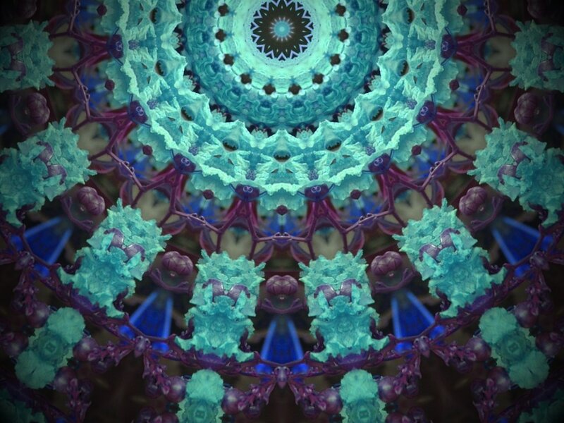 Symmetrical Fractal Pattern — Teal