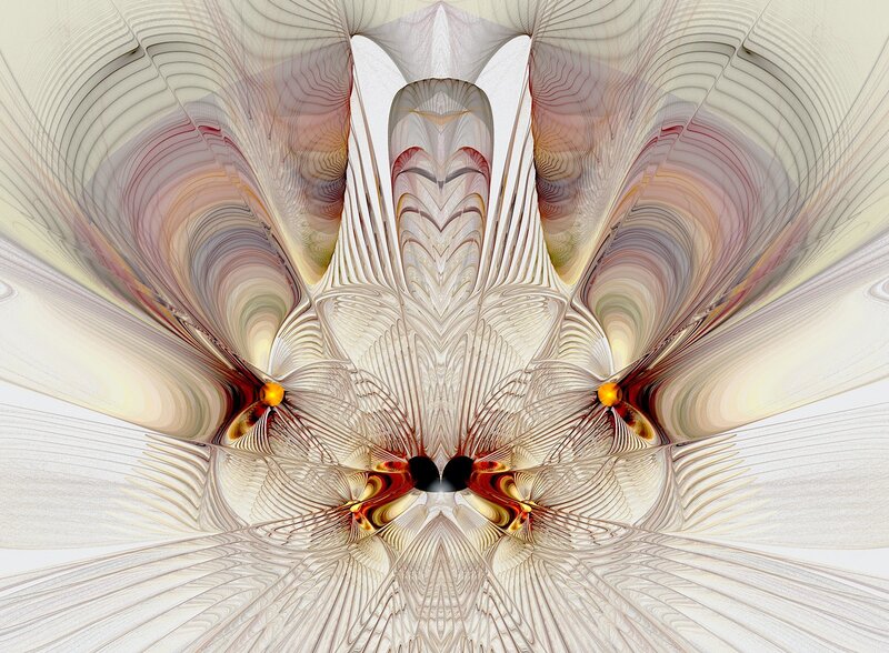 Symmetrical Fractal Pattern — White, Calm