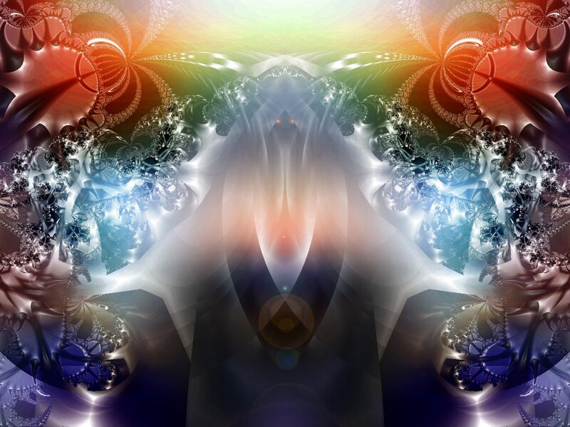 Symmetrical Fractal Pattern — White, Ethereal, Digital Art
