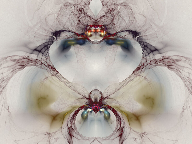 Symmetrical Fractal Pattern — White, Ethereal