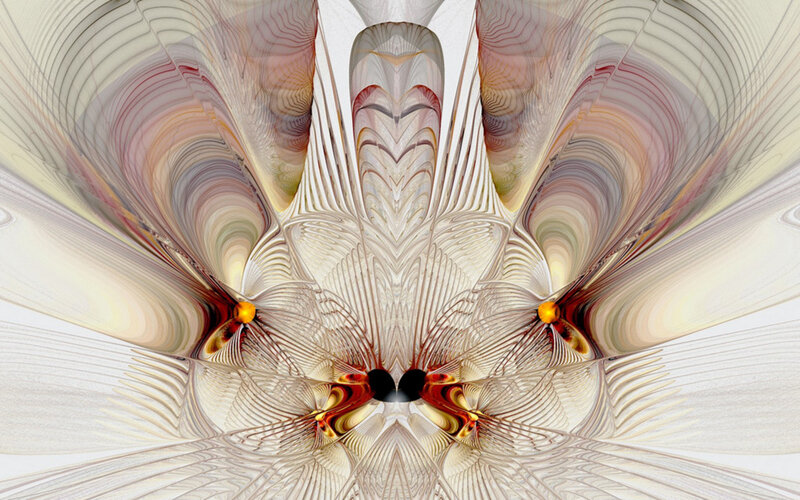 Symmetrical Fractal Pattern — White
