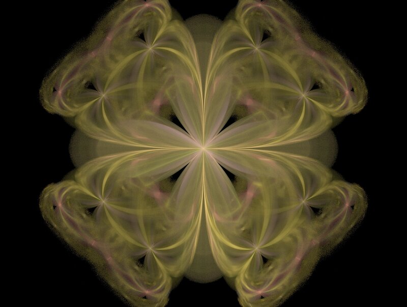 Symmetrical Fractal Pattern — Yellow, Calm