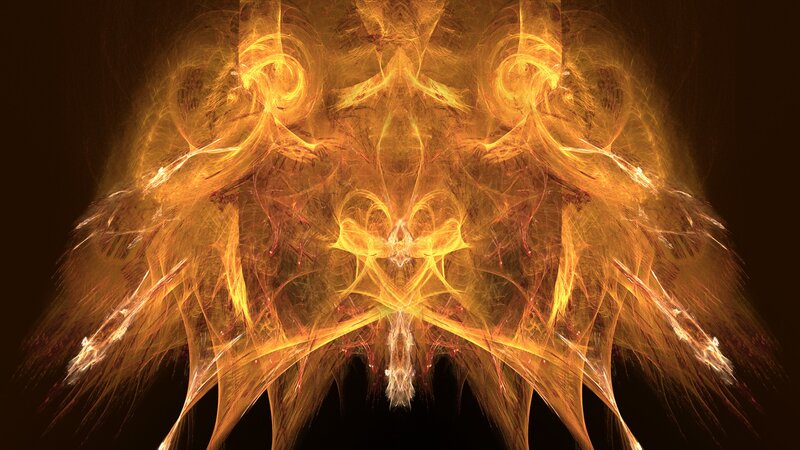 Symmetrical Fractal Pattern — Yellow, Dramatic
