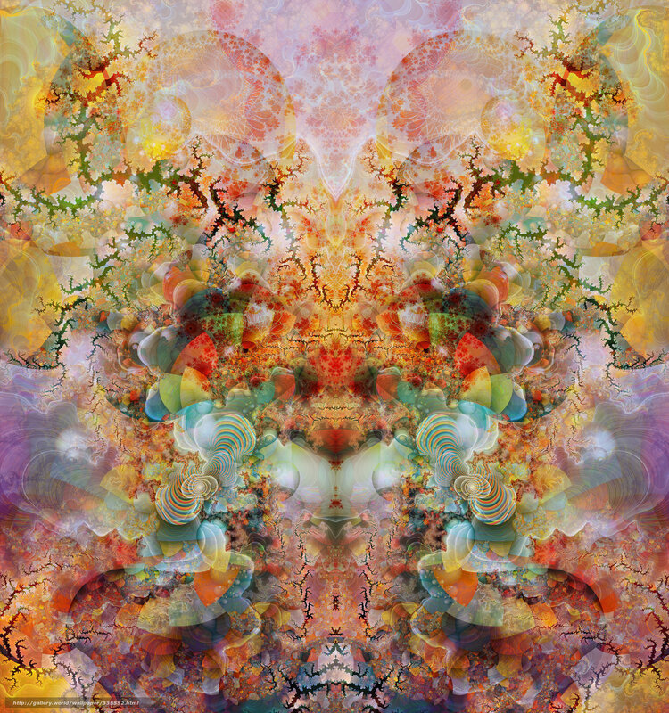 Symmetrical Fractal Pattern — Yellow, Hypnotic