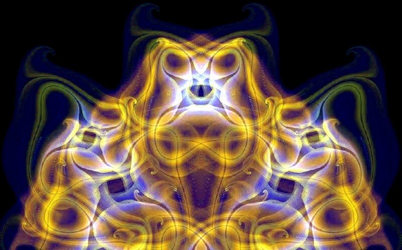 Symmetrical Fractal Pattern — Yellow