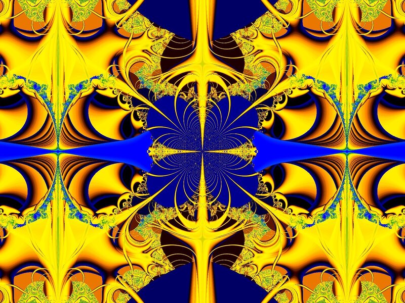 Symmetrical Fractal Pattern — Yellow, Vibrant