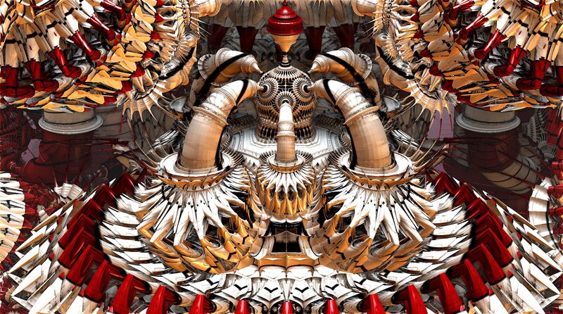 Symmetrical Fractal Structure — Red