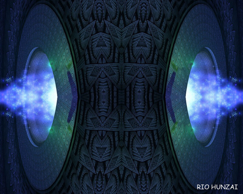 Symmetrical Fractal Tunnel — Blue