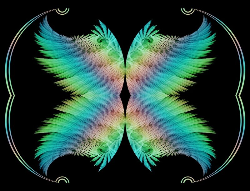 Symmetrical Fractal Wings — Green