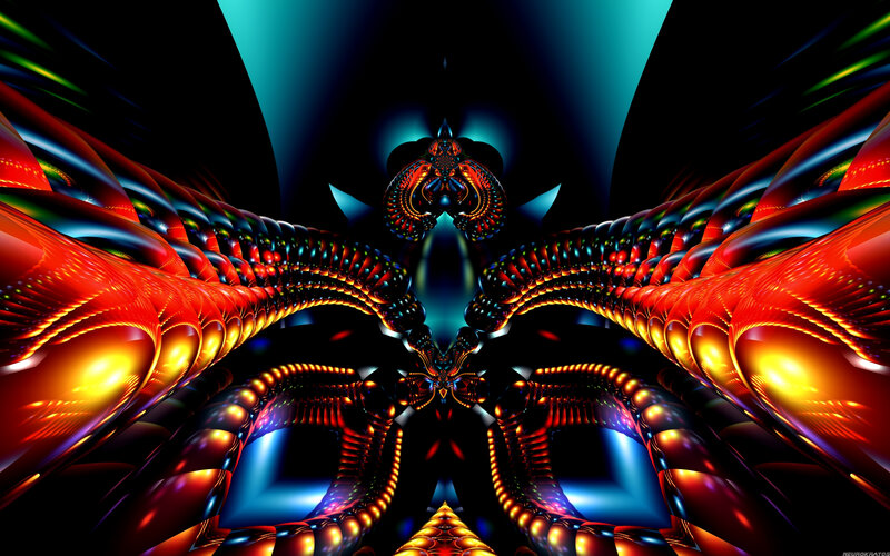 Symmetrical Fractal Wings — Red